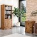 Estante Livreiro 2 Portas e Mesa de Cabeceira Rustic Line Cera