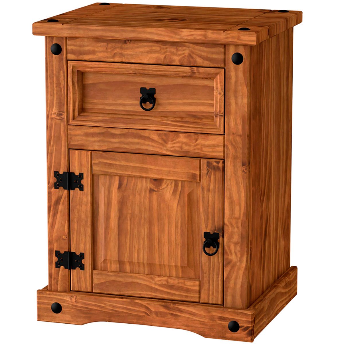 Estante Livreiro 2 Portas e Mesa de Cabeceira Rustic Line Cera
