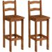 Kit 2 Banquetas para Bancada Madeira Maciça Rustic Line Cera
