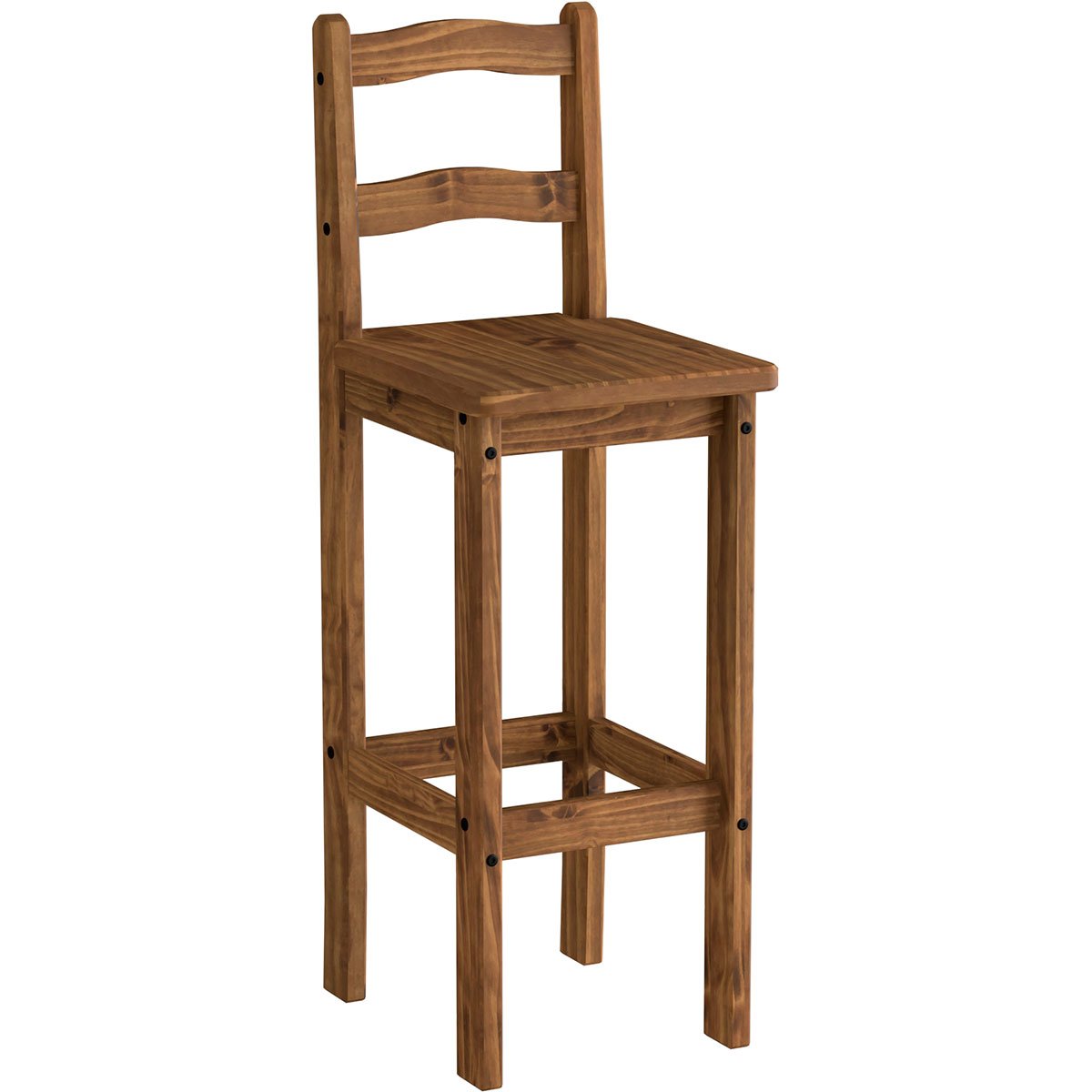 Kit 4 Banquetas para Bancada Madeira Maciça Rustic Line Cera