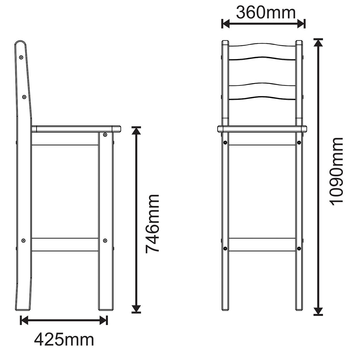 Kit 4 Banquetas para Bancada Madeira Maciça Rustic Line Cera