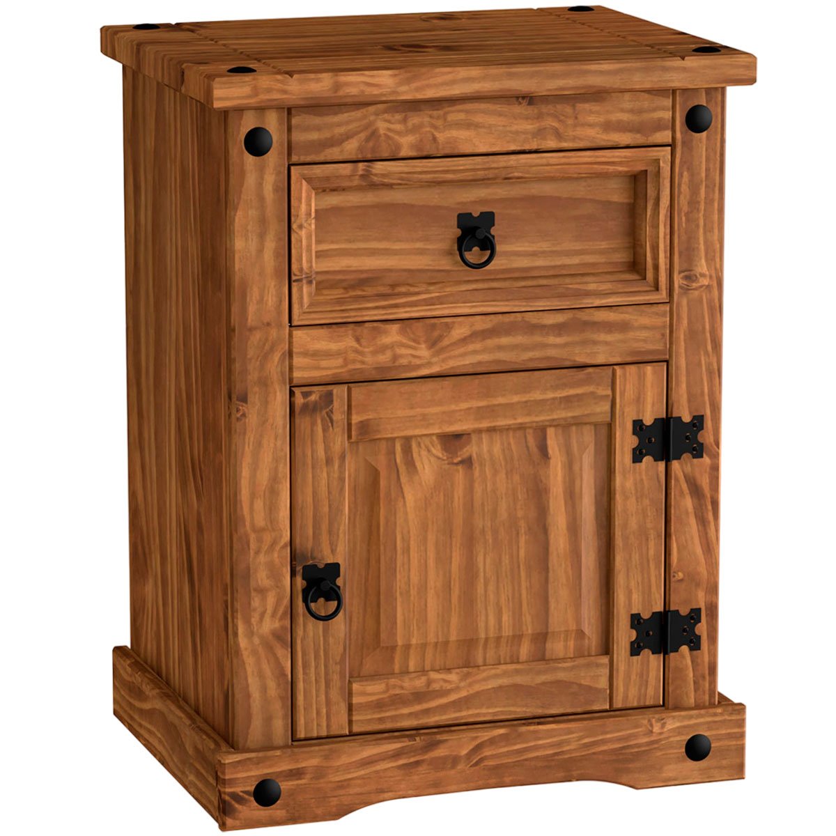 Mesa de Cabeceira 1 Gaveta e 1 Porta Madeira Rustic Line Cera