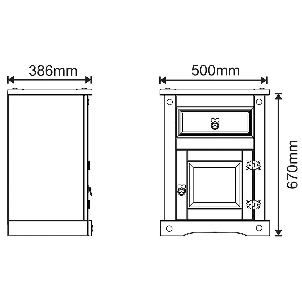 Mesa de Cabeceira 1 Gaveta e 1 Porta Madeira Rustic Line Cera