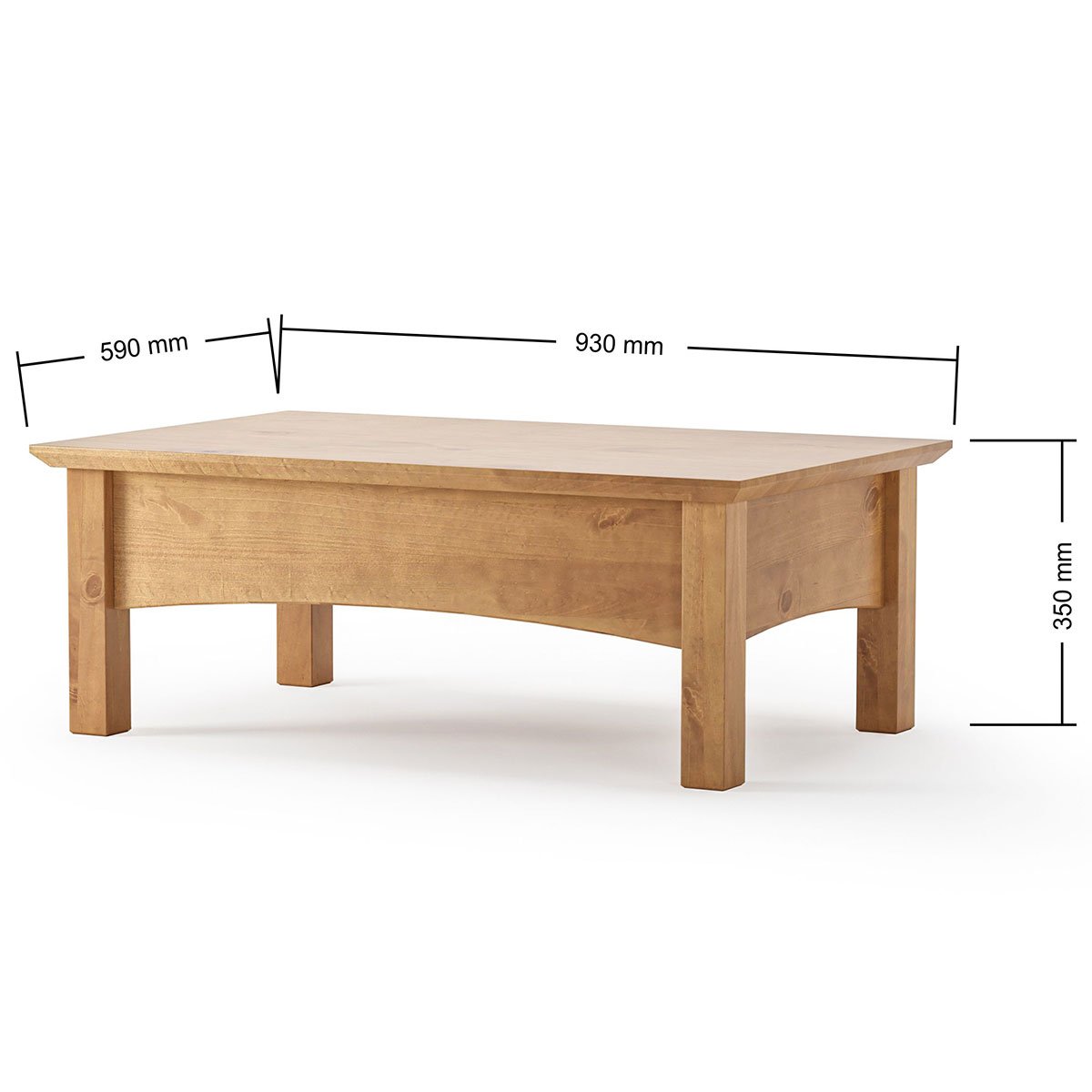 Mesa de Centro para Sala de Estar 100% Madeira Maciça Bella Carvalho Fosco