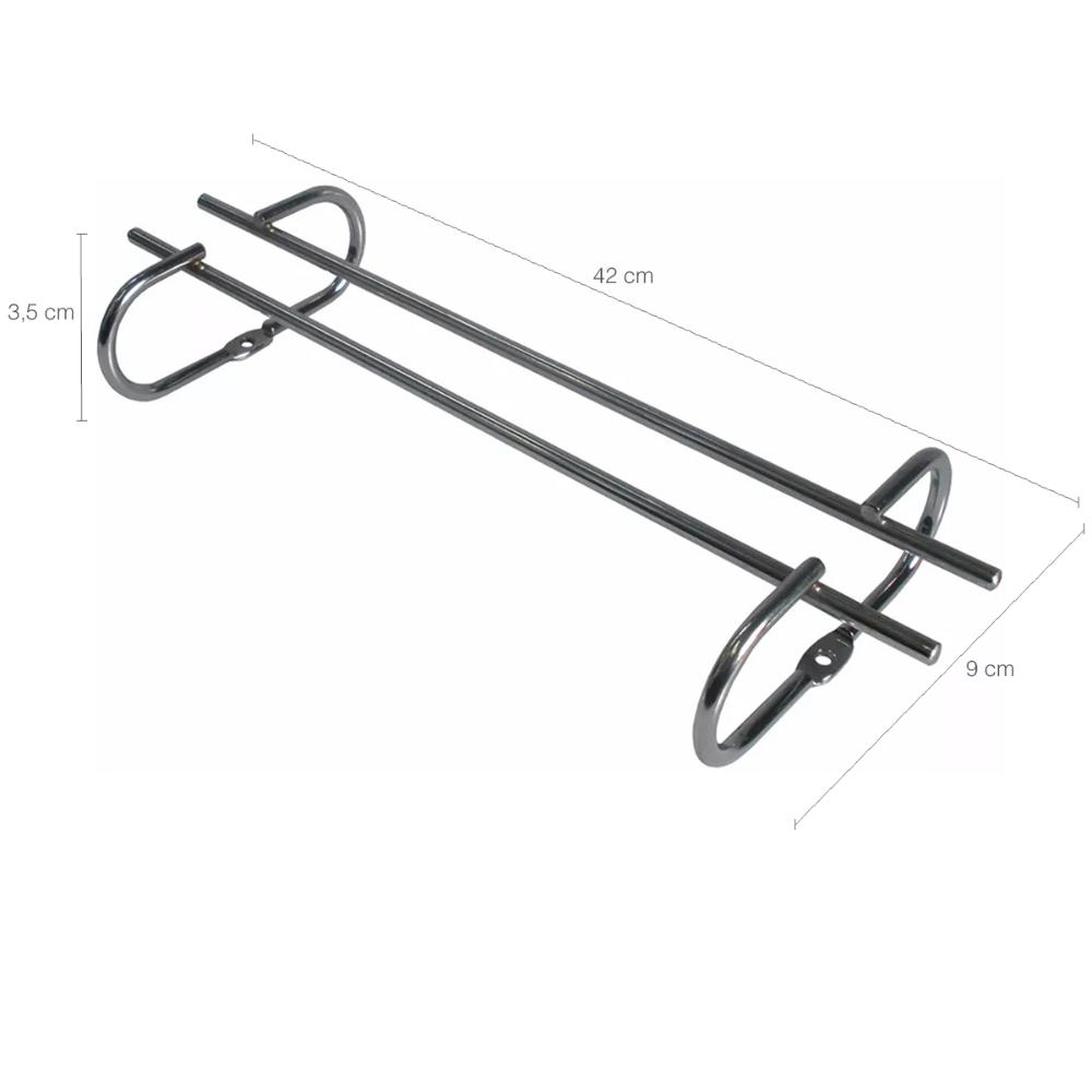 10 Suportes Organizadores De Armário Porta Taças Cromado 42cm