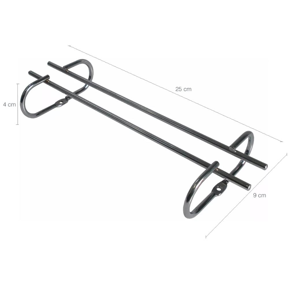 5 Suportes Organizador De Armário Porta Taças Cromado 35cm