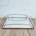 Bandeja Decorativa Espelhada Retangular Grande 45cm Rose Gol
