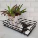 Bandeja Preta Espelhada Decorativa 30x20cm Aparador Banheiro Preto Fosco Retangular