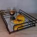 Bandeja Preta Espelhada Decorativa 30x20cm Aparador Banheiro Preto Fosco Retangular