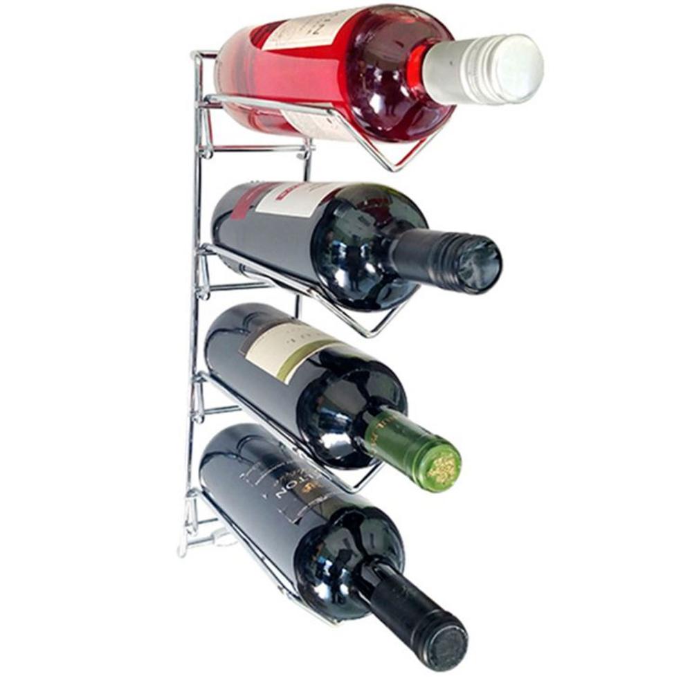 Conjunto Portas Taças 42cm e Suporte Adega de Parede para Garrafa de Vinho Duler Cromado