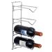 Conjunto Portas Taças 42cm e Suporte Adega de Parede para Garrafa de Vinho Duler Cromado