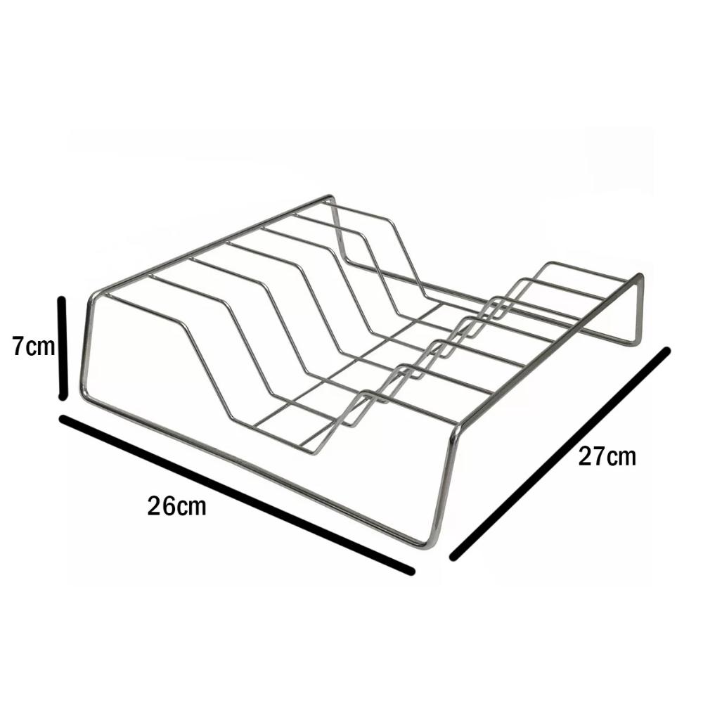 Conjunto Suporte Condimentos Porta Temperos e Porta Tampa de Panela Aramado Inox