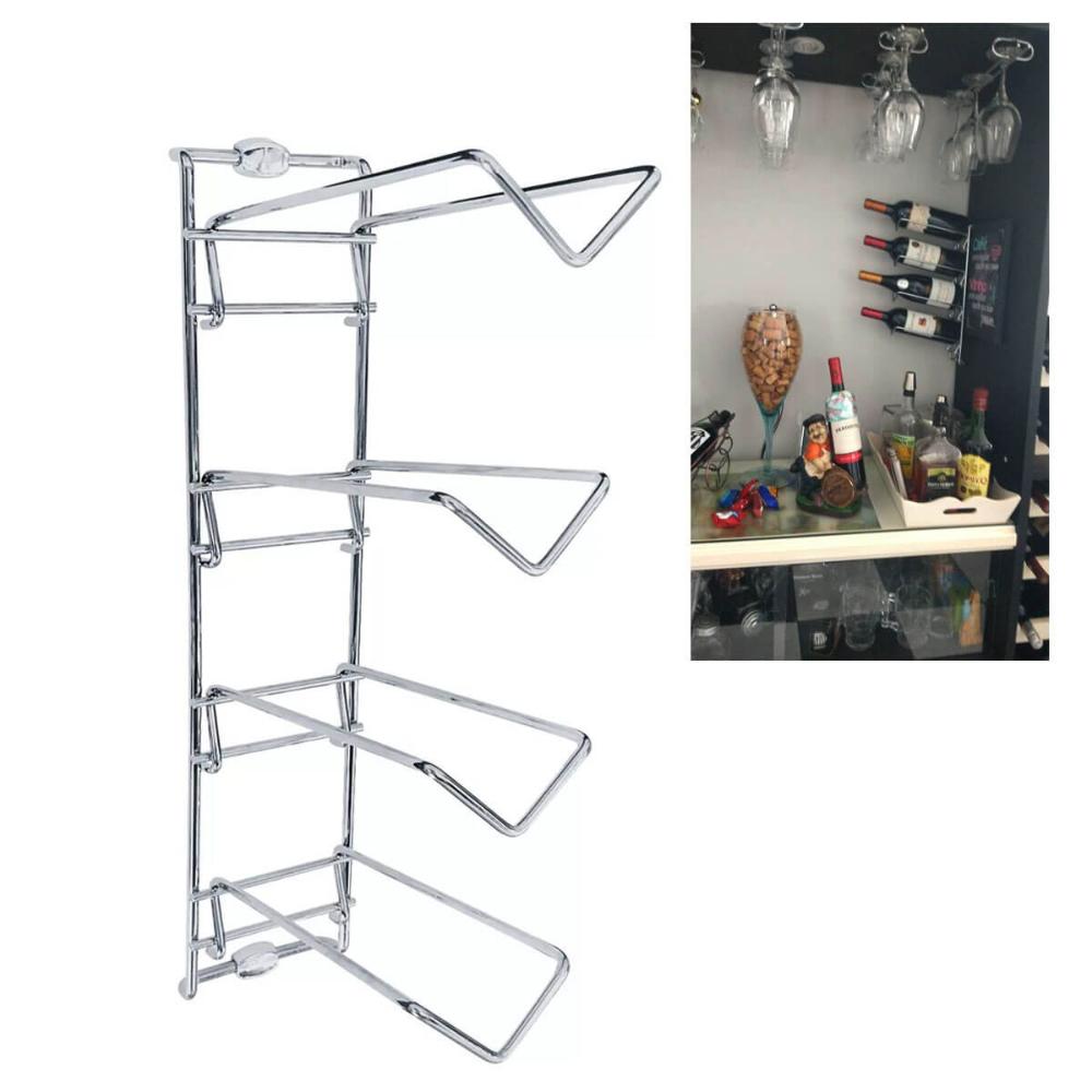 Kit 10 Adegas para Parede Cromado Suporte para 40 Garrafas de Vinho Bar Restaurantes