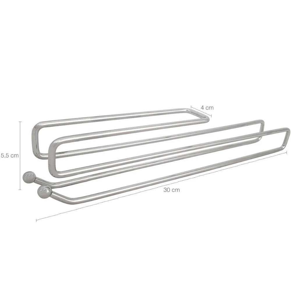 Kit 10 Suportes Porta Taças de Encaixe 2cm Cromado Armário 3