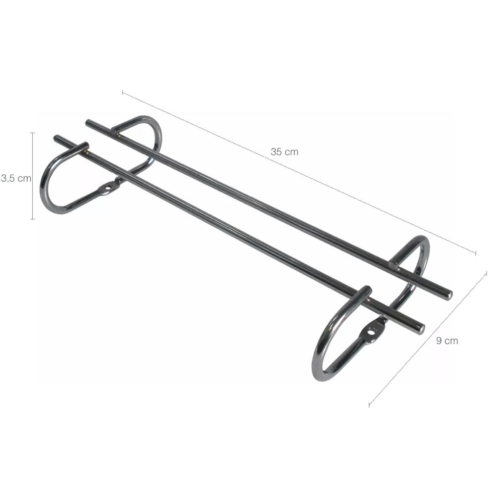 Kit 4 Suportes Organizador Armário Porta Taças Cromado 35cm