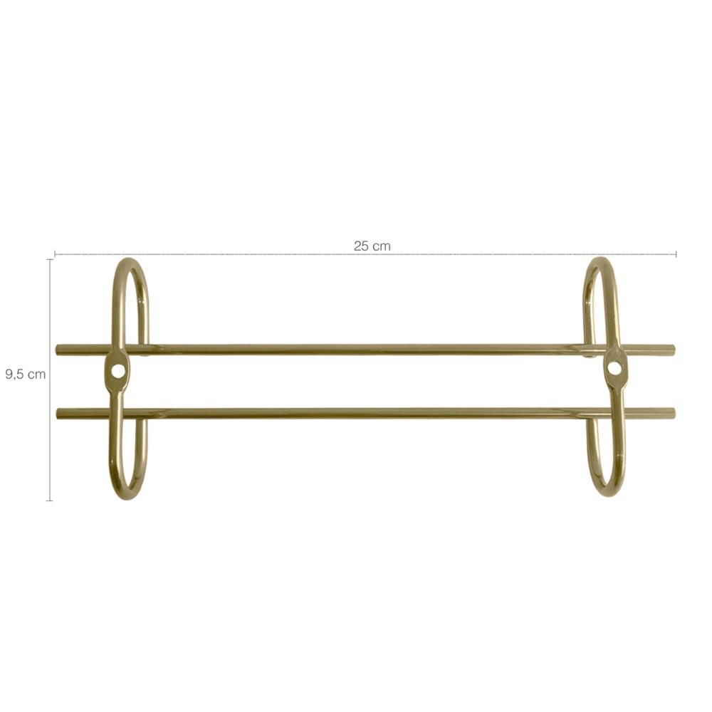 Kit 6 Organizadores Porta Taças 25cm Suportes Para Pendurar Taças Dourado
