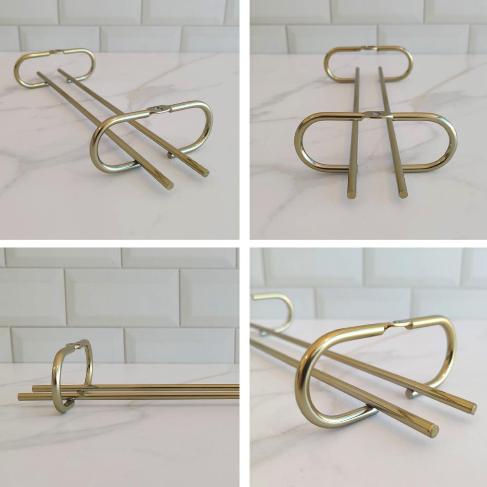 Kit 6 Organizadores Porta Taças 25cm Suportes Para Pendurar Taças Dourado