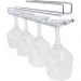 Kit 6 Suportes Porta Taças de Encaixe Simples Cromado Armário Cinza