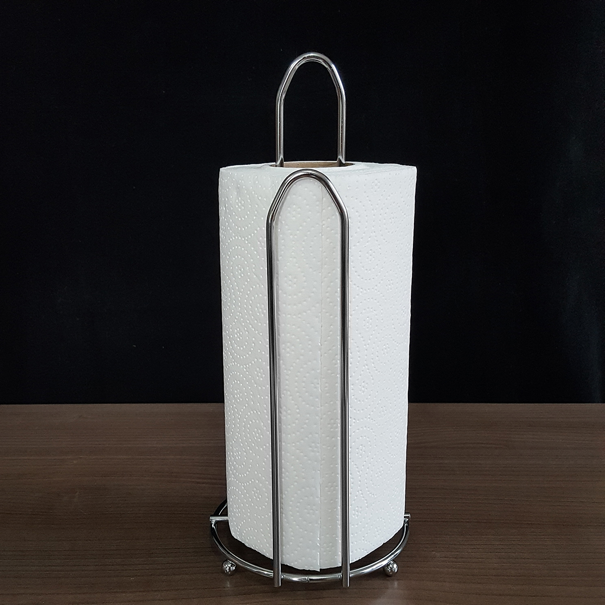 Porta Rolo De Papel Toalha Suporte Cromado Vertical De Mesa