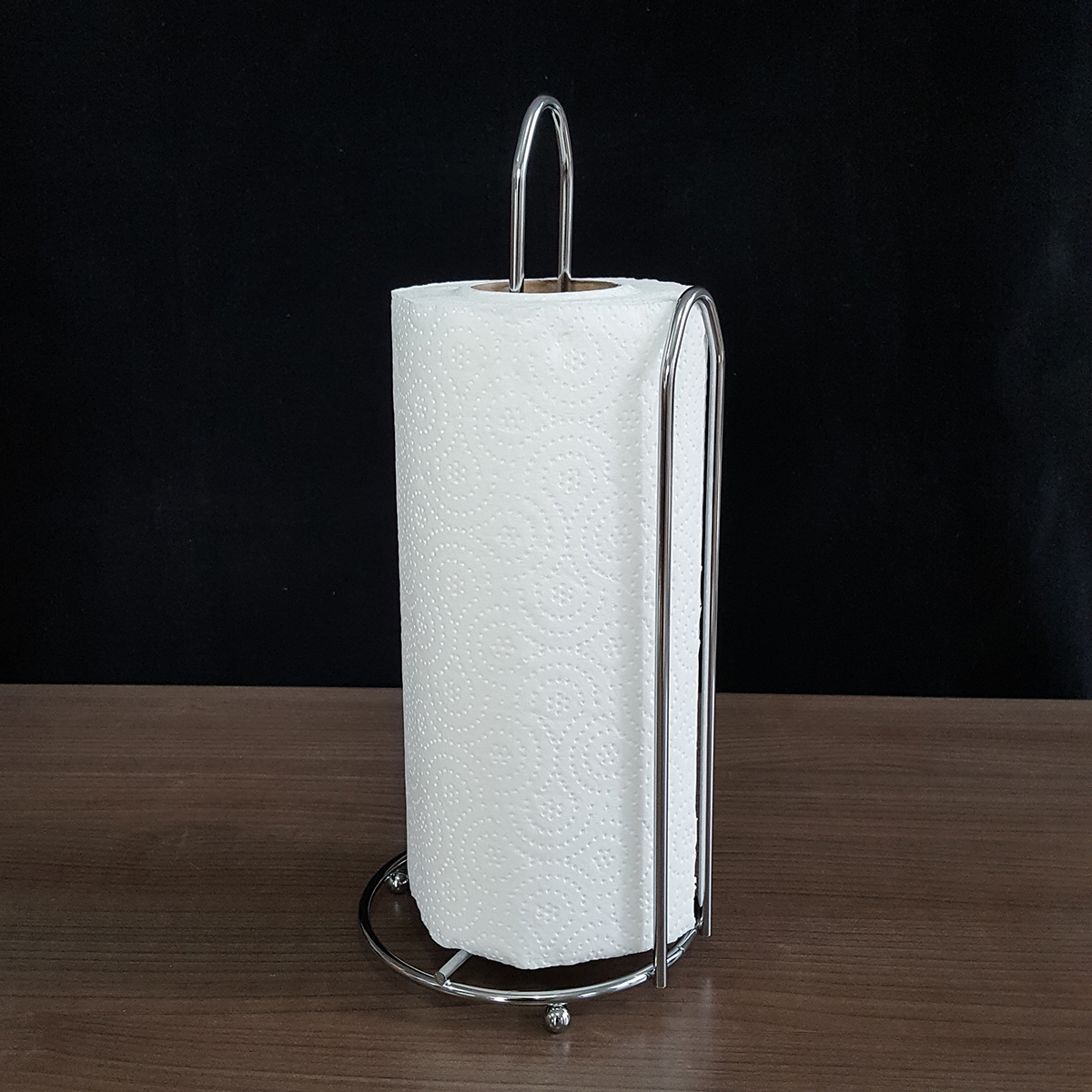Porta Rolo De Papel Toalha Suporte Cromado Vertical De Mesa