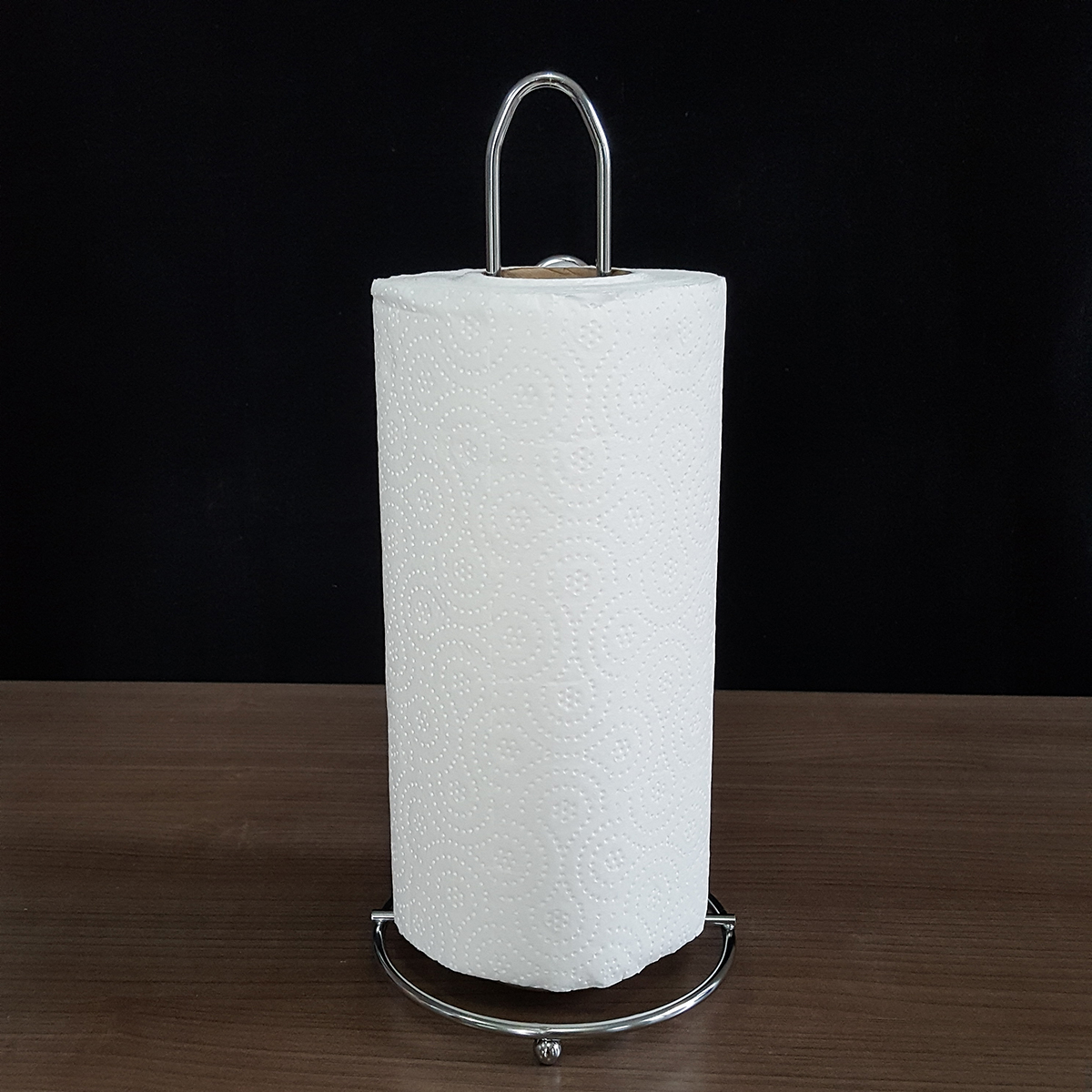 Porta Rolo De Papel Toalha Suporte Cromado Vertical De Mesa
