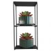 Prateleira Dupla Retangular Nicho Estilo Industrial Decorativo Preto Fosco