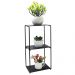 Prateleira Dupla Retangular Nicho Estilo Industrial Decorativo Preto Fosco