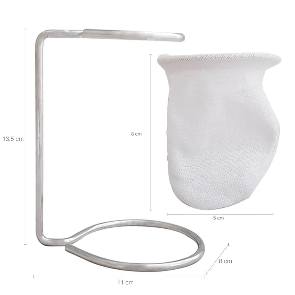Suporte Coador Para Café De Pano Mini Passador Individual