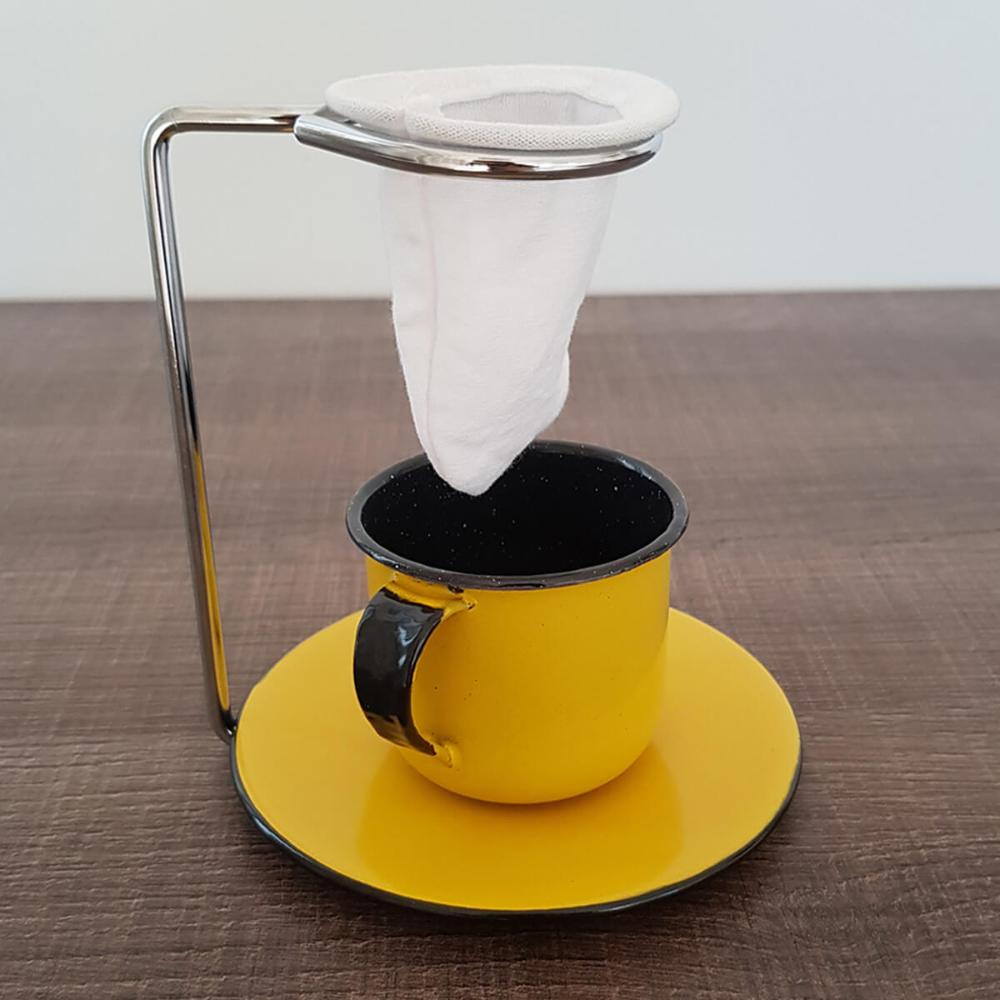 Suporte Coador Para Café De Pano Mini Passador Individual