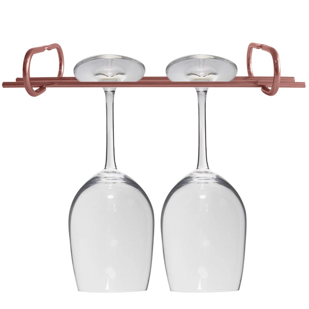 Suporte Porta Taças Reto 25cm Organizador De Taças Suspenso Rose Gold