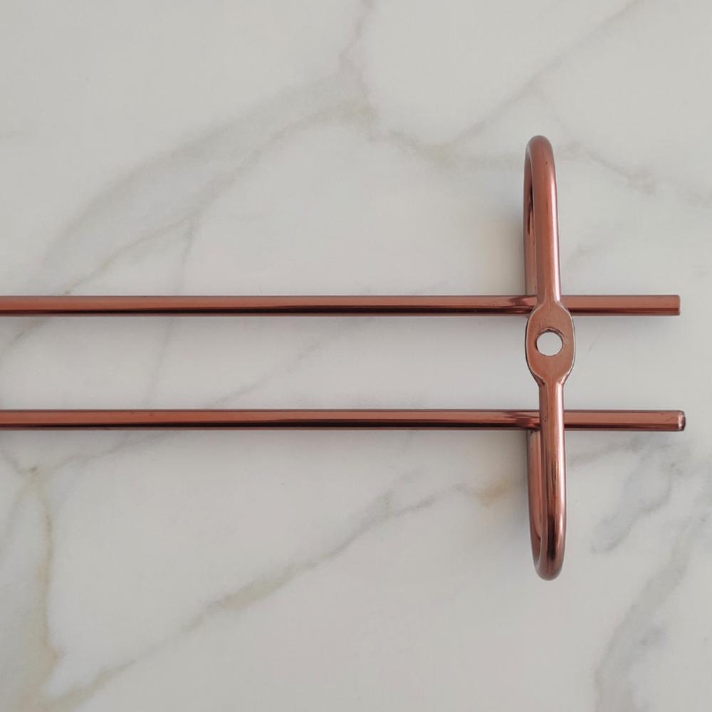 Suporte Porta Taças Reto 25cm Organizador De Taças Suspenso Rose Gold