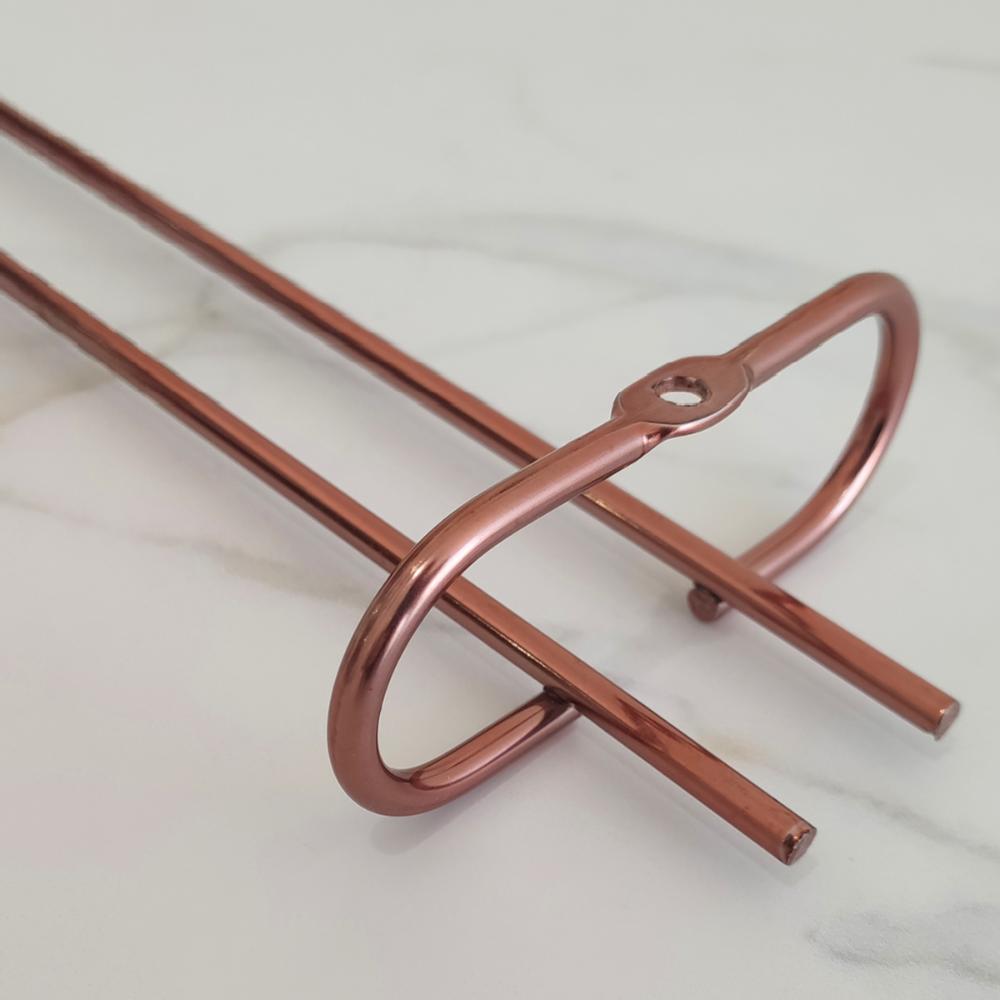 Suporte Porta Taças Reto 25cm Organizador De Taças Suspenso Rose Gold