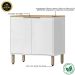 Armário Módulo de Cozinha Balcão 2 Portas - Glória Branco Neve