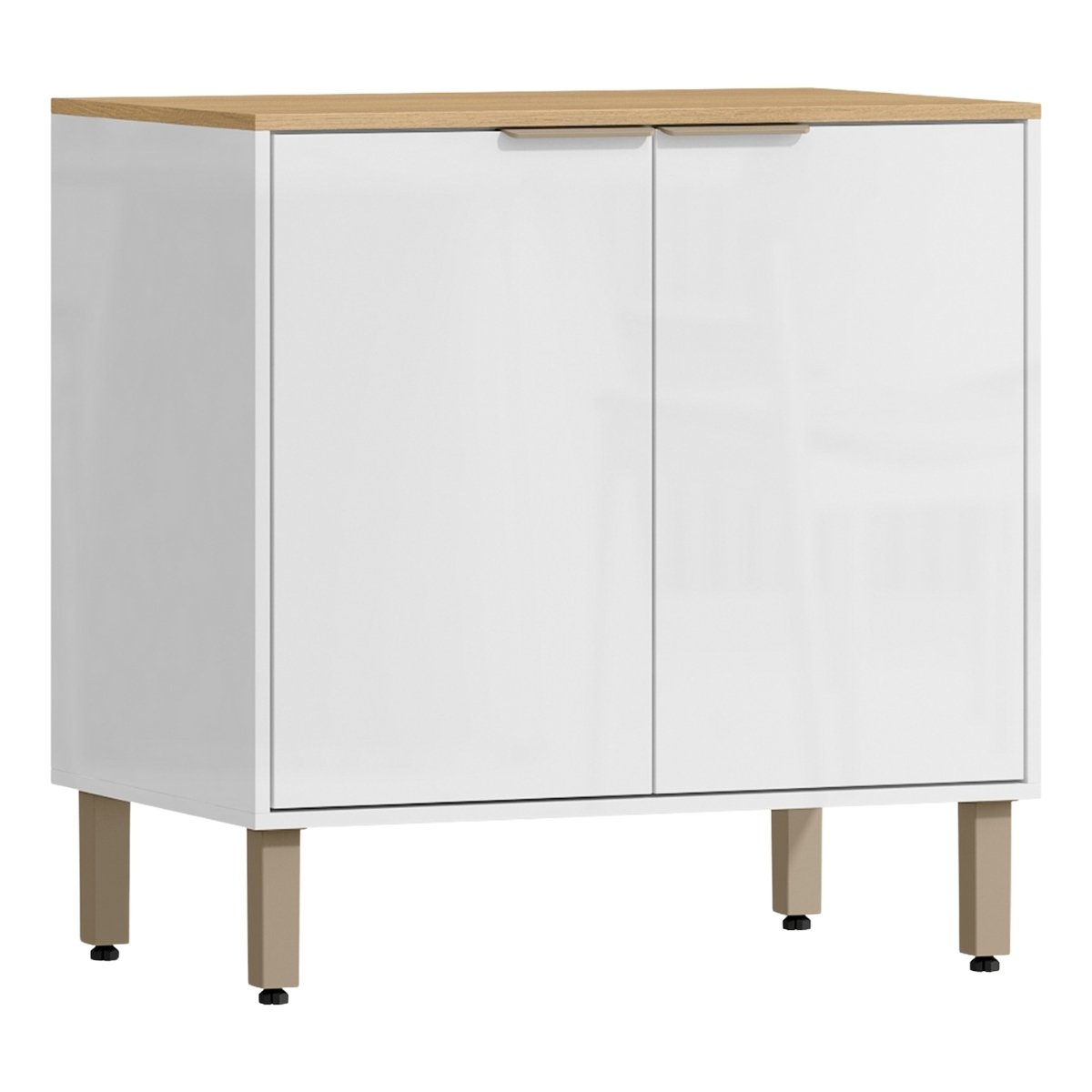 Armário Módulo de Cozinha Balcão 2 Portas - Glória Branco Neve