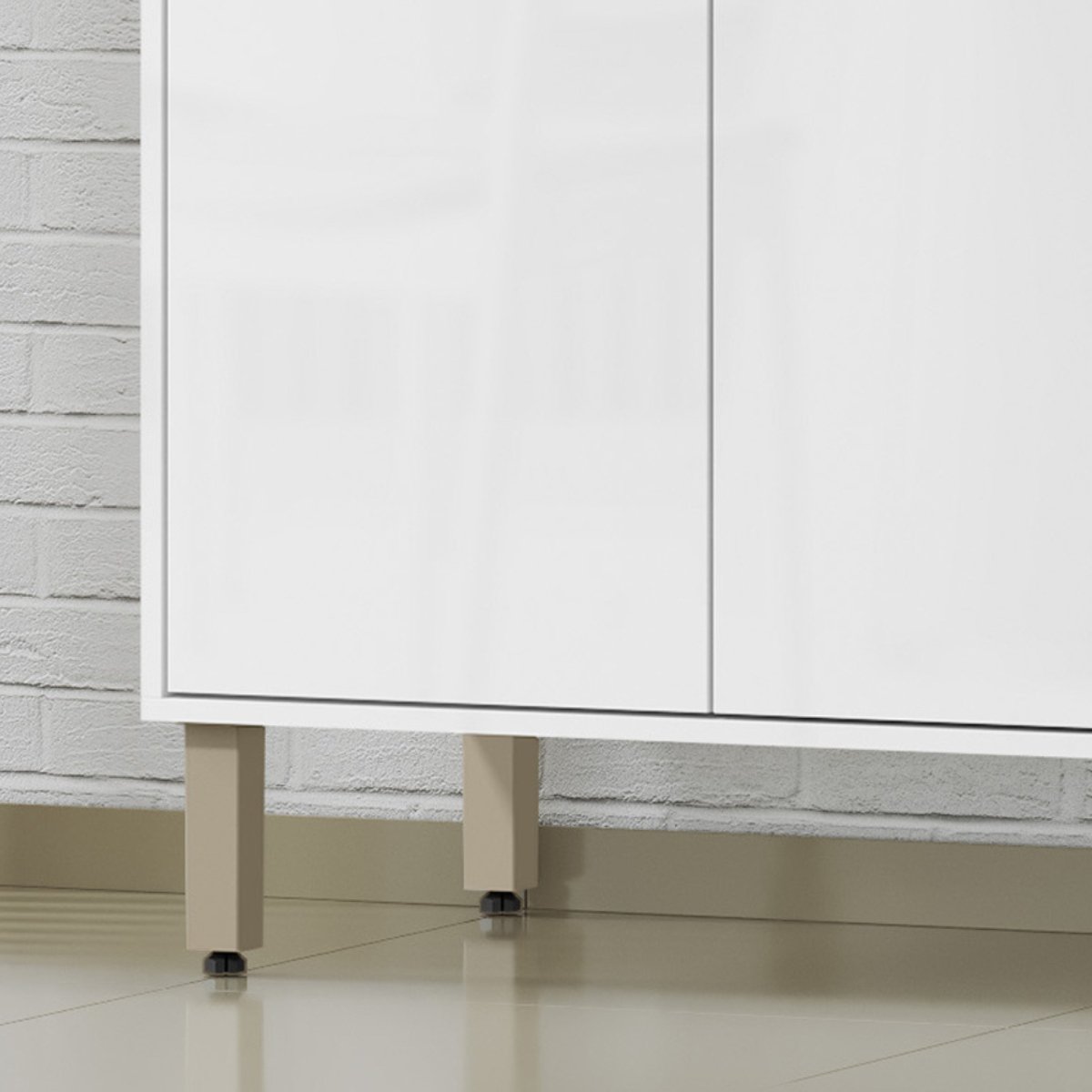 Armário Módulo de Cozinha Balcão 2 Portas - Glória Branco Neve