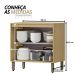 Armário Módulo de Cozinha Balcão 2 Portas - Glória Castanho/Off White