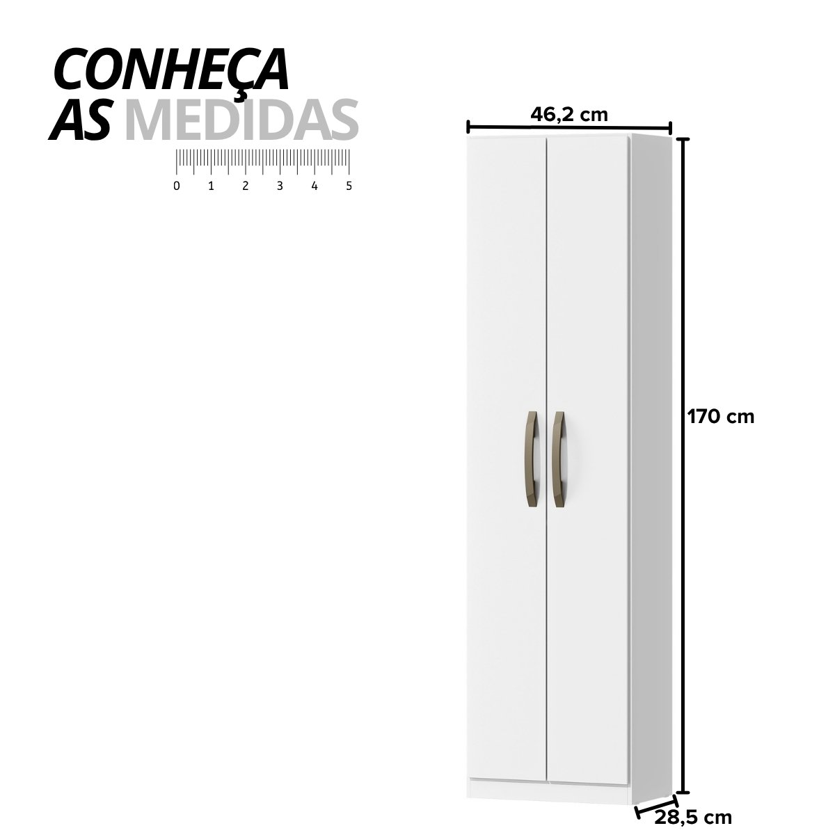 Armário Multiuso Sapateira 2 Portas - Elara Branco
