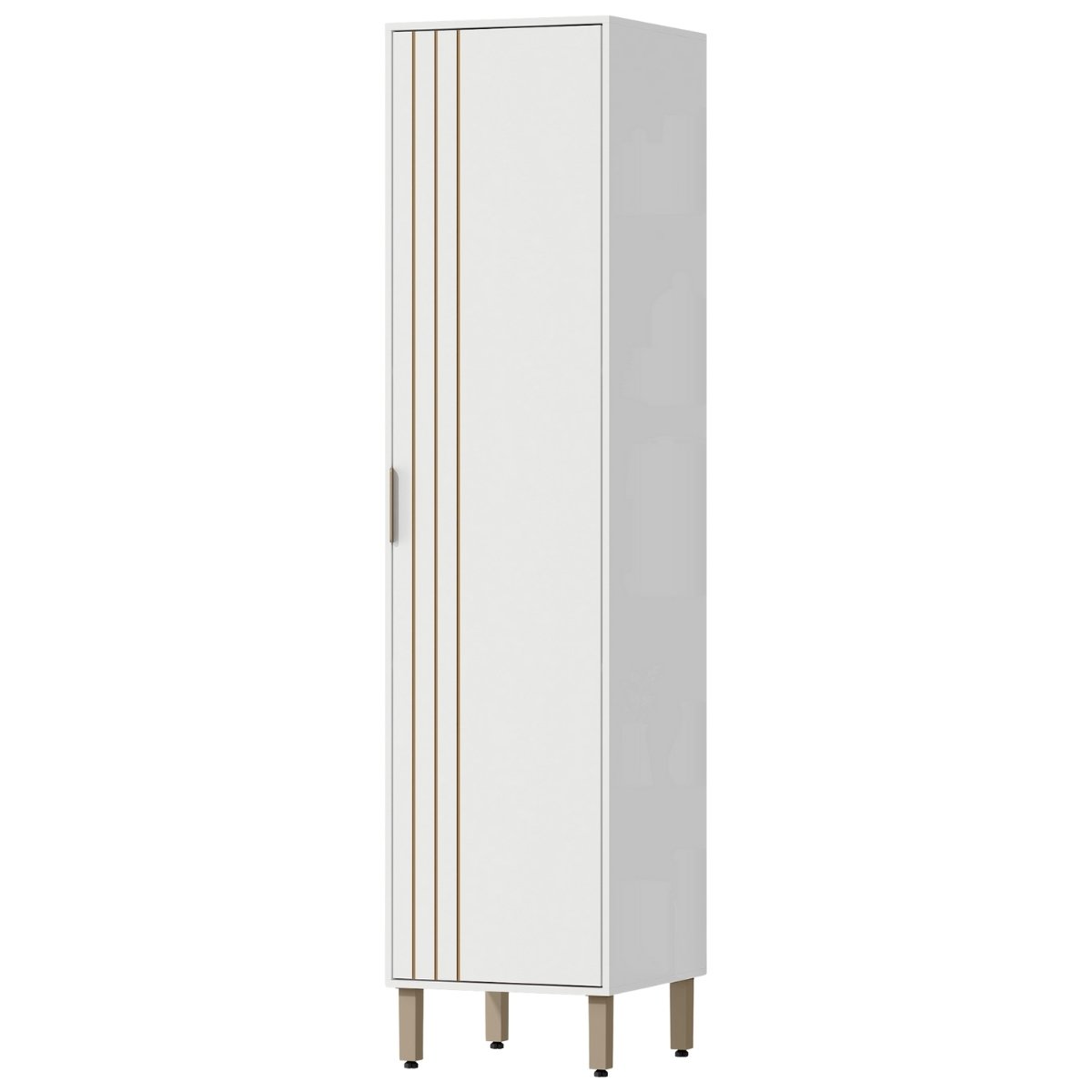 Armário Paneleiro de Cozinha Usinado 6 Prateleiras - Glória Branco Neve