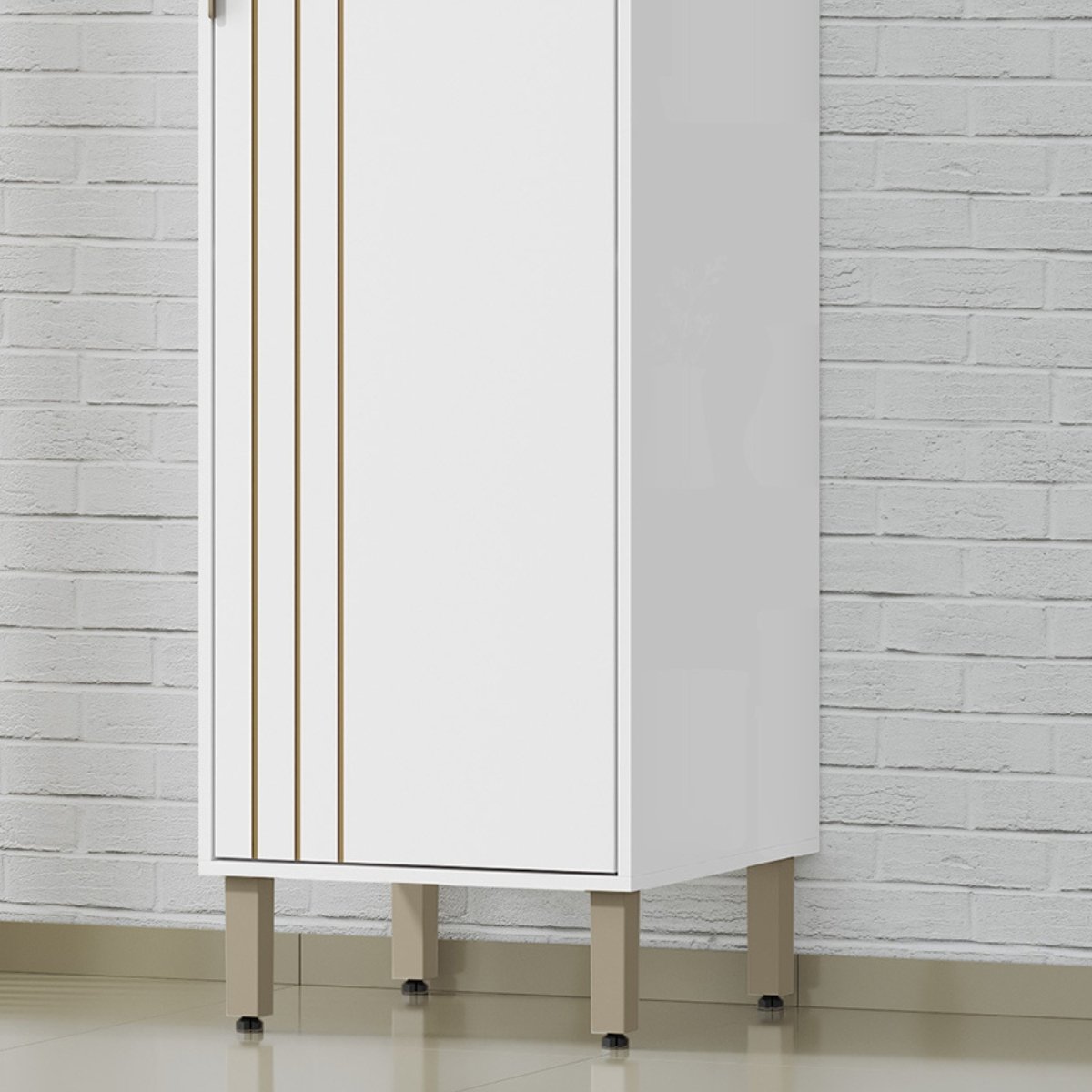 Armário Paneleiro de Cozinha Usinado 6 Prateleiras - Glória Branco Neve