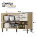 Balcão de Pia para Cozinha 3 Portas e 2 Gavetas 120cm (sem cuba) - Glória Castanho/Off White