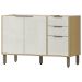 Balcão de Pia para Cozinha 3 Portas e 2 Gavetas 120cm (sem cuba) - Glória Castanho/Off White