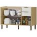 Balcão de Pia para Cozinha 3 Portas e 2 Gavetas 120cm (sem cuba) - Glória Castanho/Off White