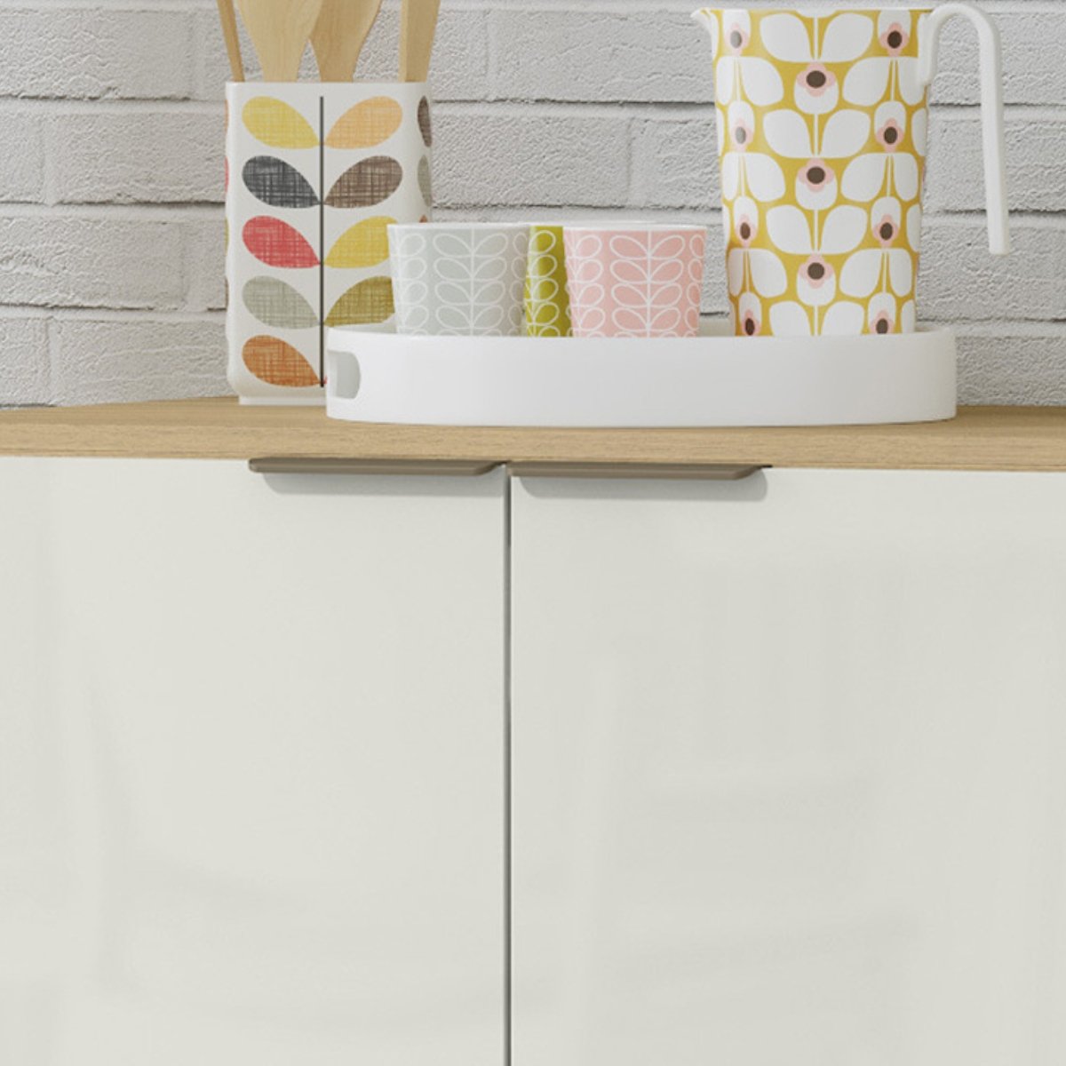 Balcão de Pia para Cozinha 3 Portas e 2 Gavetas 120cm (sem cuba) - Glória Castanho/Off White