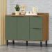 Balcão para Pia Módulo de Cozinha 120cm - Toscana Freijó/Jade