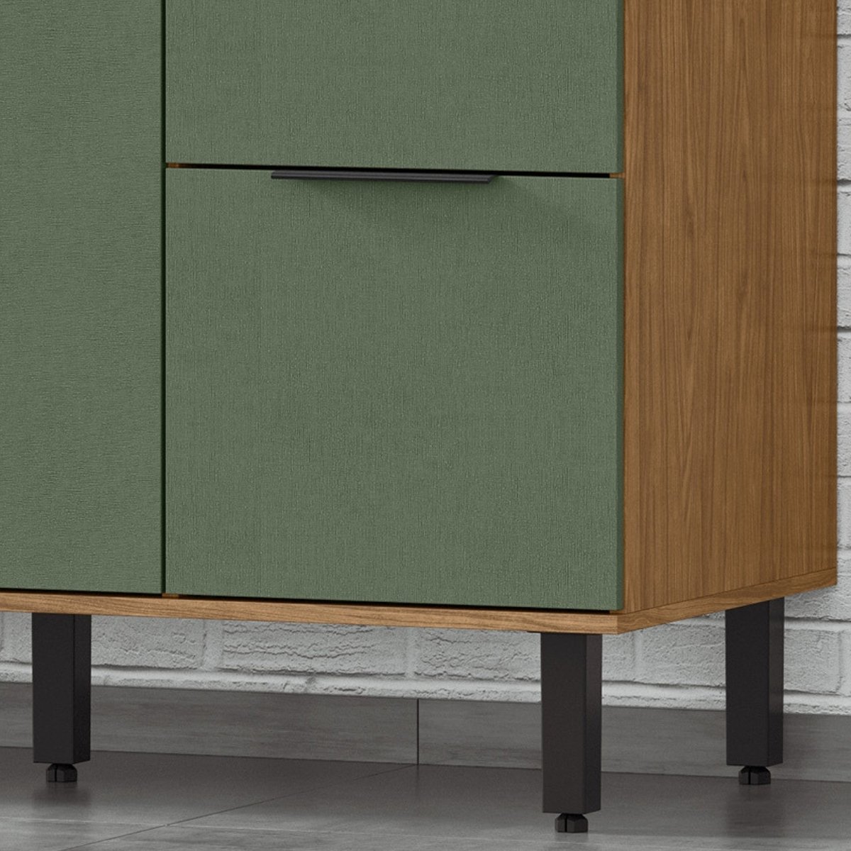 Balcão para Pia Módulo de Cozinha 120cm - Toscana Freijó/Jade