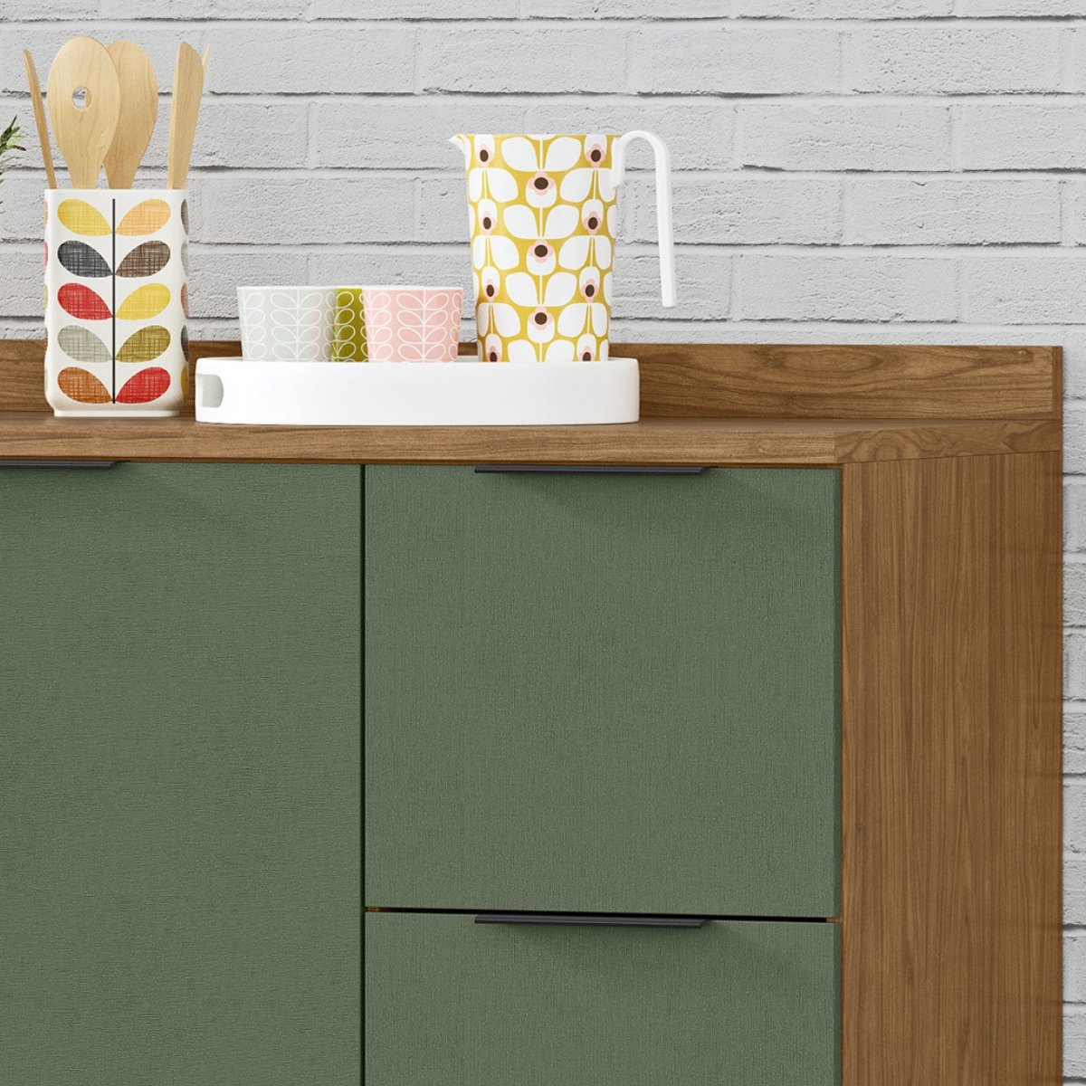 Balcão para Pia Módulo de Cozinha 120cm - Toscana Freijó/Jade