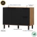Balcão para Pia Módulo de Cozinha 120cm - Toscana Freijó/Nero