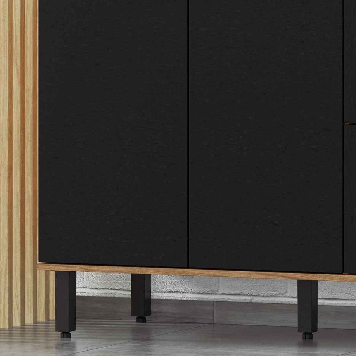 Balcão para Pia Módulo de Cozinha 120cm - Toscana Freijó/Nero