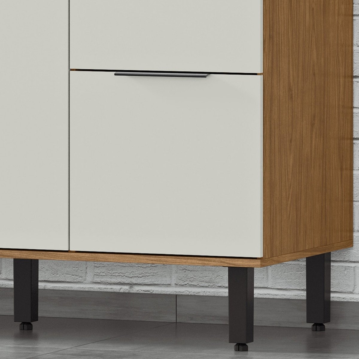 Balcão para Pia Módulo de Cozinha 120cm - Toscana Freijó/Off White