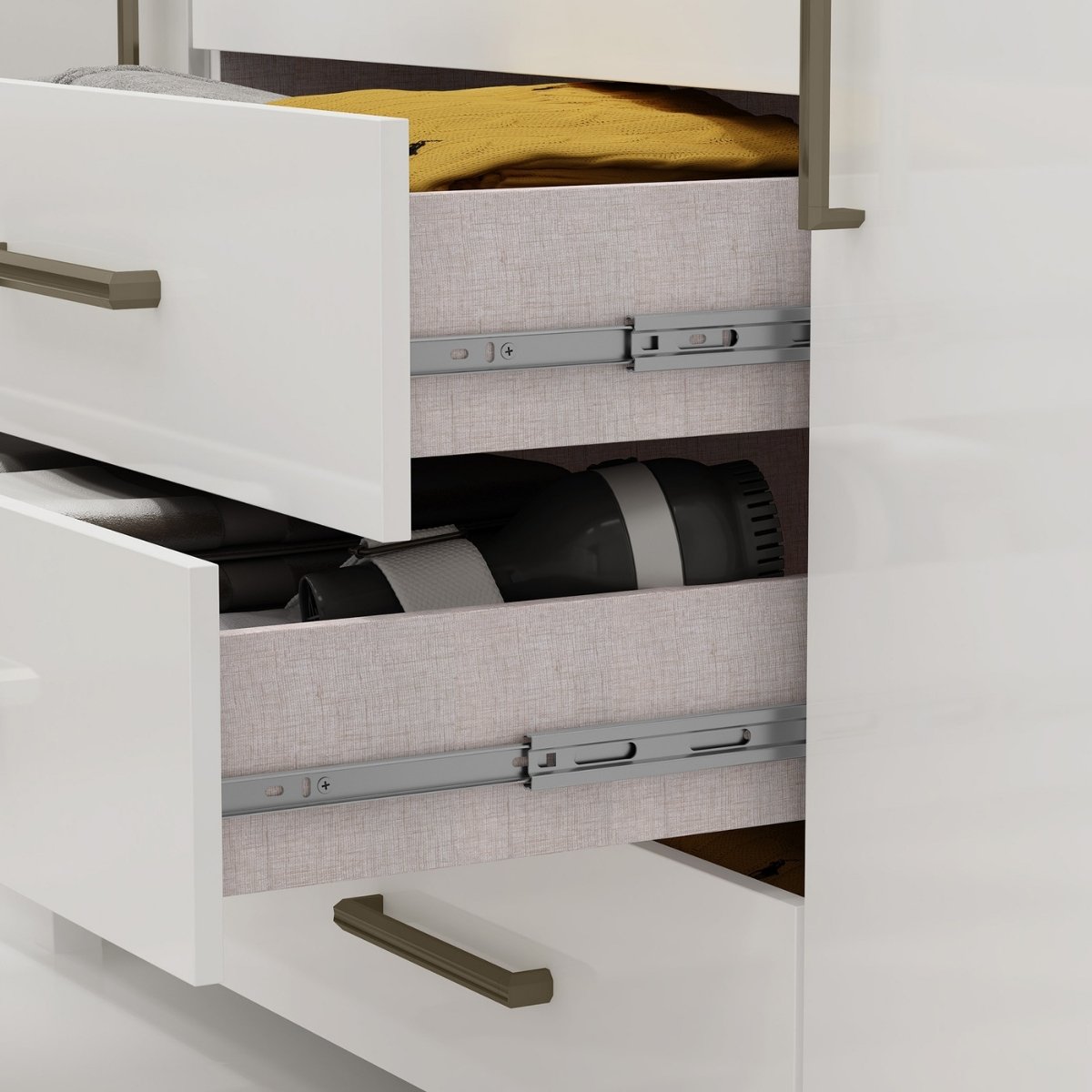 Cômoda para Quarto 4 Gavetas 2 Portas - Oslo Branco